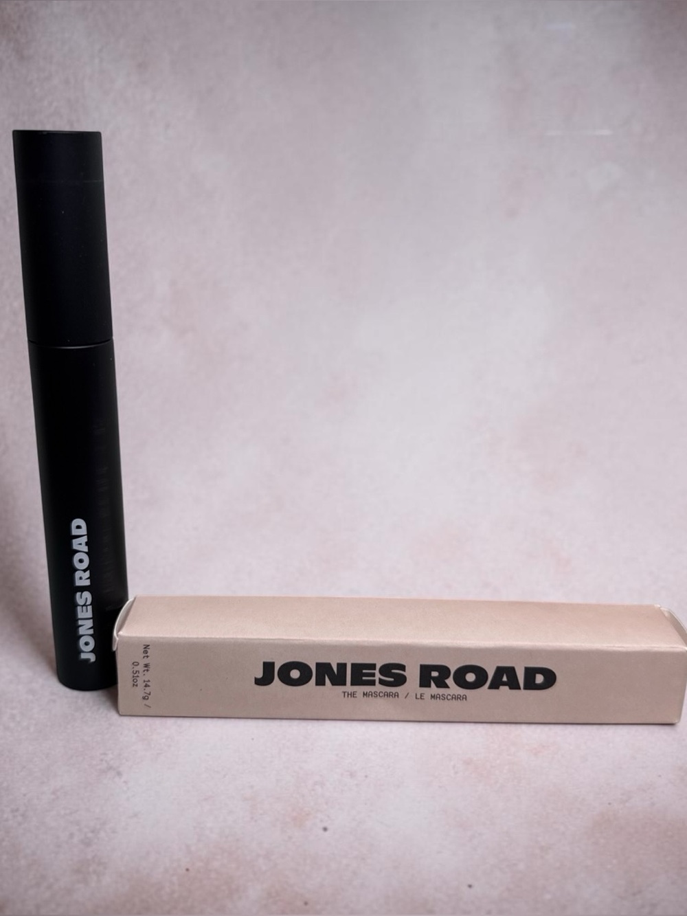 Jones Road Mascara Tube in Black with Beige Box